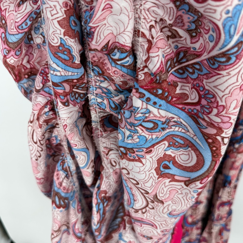 Soft Surroundings Kara Maxi Dress Short Sleeve Tiered Framboise Paisley, Medium - Picture 14 of 15